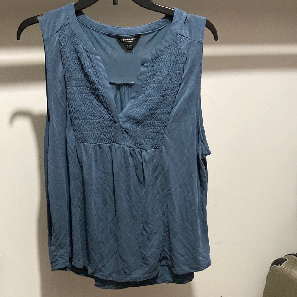 Lucky Brand Blue Sleeveless Tank Top